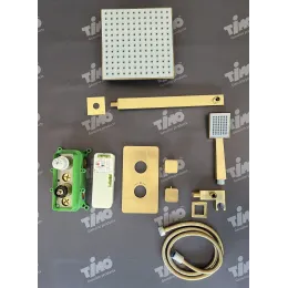 Timo. Душевая система встроенная с термостатом Petruma SX-5059/17SM Золото матовое