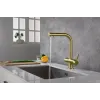 Timo. Смеситель для кухни с подключением фильтра и выдвижной лейкой Saona 2356/17FL Золото матовое
