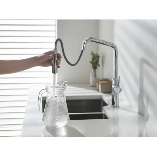 Timo. Смеситель для кухни с выдвижной лейкой Saona 2386/00FL Хром