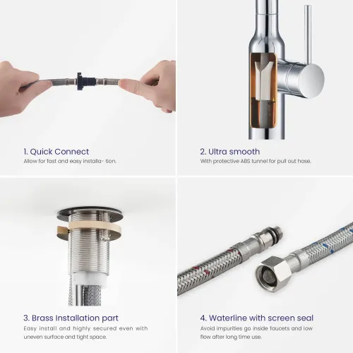 Timo. Смеситель для кухни с выдвижной лейкой Saona 2386/00FL Хром