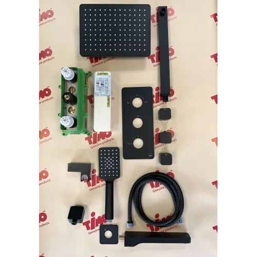 Timo. Душевая система встроенная с термостатом Petruma SX-5049/03SM Черный