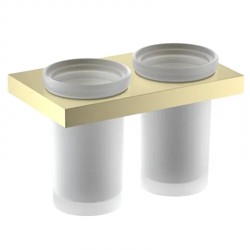 Timo. Стакан двойной для зубных щеток Petruma 15234/17 Золото матовое