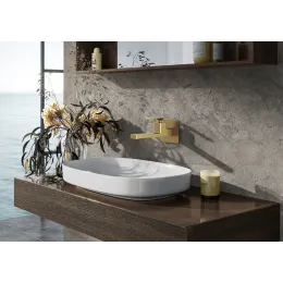 Timo. Смеситель для раковины встроенный Torne 4372/17SM Золото матовое