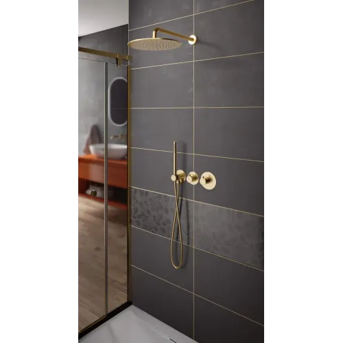 Timo. Душевая система встроенная с термостатом Saona SX-2359/17SM Золото матовое