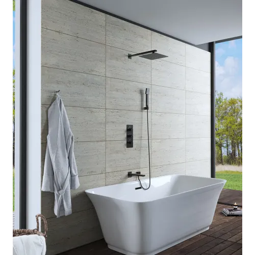 Timo. Душевая система встроенная с термостатом Petruma SX-5149/03SM Черный