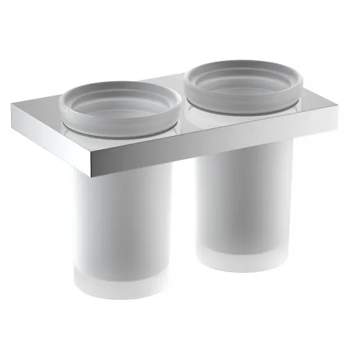 Timo. Стакан двойной для зубных щеток Petruma 15234/00 Хром