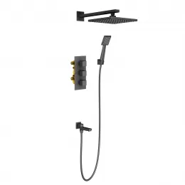 Timo. Душевая система встроенная с термостатом Tetra-Thermo SX-0199/03SM Черный