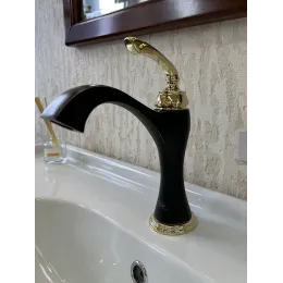 Timo. Смеситель для раковины Unari 7501/04F Черный антик-Золото