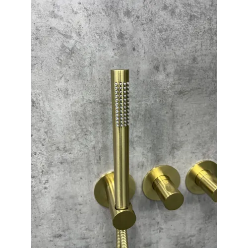 Timo. Душевая система встроенная с термостатом Saona SX-2319/17SM Золото матовое