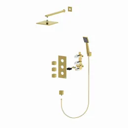 Timo. Душевая система встроенная с термостатом Tetra-Thermo SX-0179/17SM Золото матовое