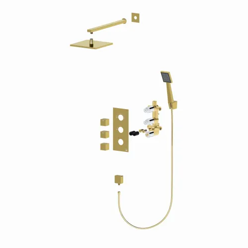 Timo. Душевая система встроенная с термостатом Tetra-Thermo SX-0179/17SM Золото матовое
