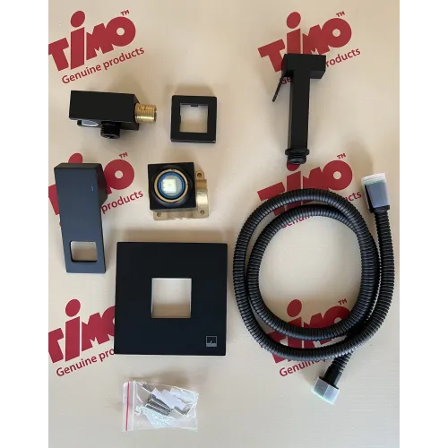 Timo. Смеситель встроенный с гигиеническим душем Briana 7189/03SM Черный