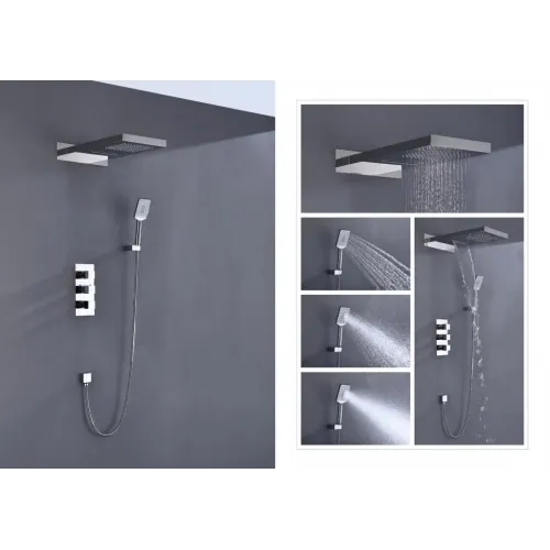 Timo. Душевая система встроенная с термостатом Petruma SX-5039/00SM Хром