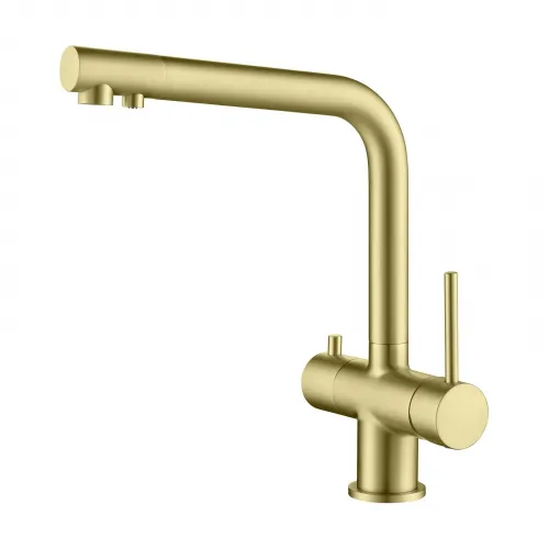 Timo. Смеситель для кухни с подключением фильтра Saona 2396/17F Золото матовое