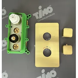 Timo. Душевая система встроенная с термостатом Petruma SX-5029/17SM Золото матовое