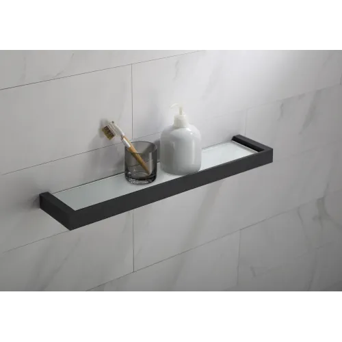 Timo. Полка в ванную стеклянная Petruma 15272/03 Черный