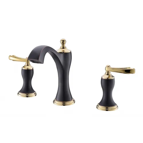 Timo. Смеситель для раковины врезной 3-х секционный Unari 7511/04F Черный антик-Золото