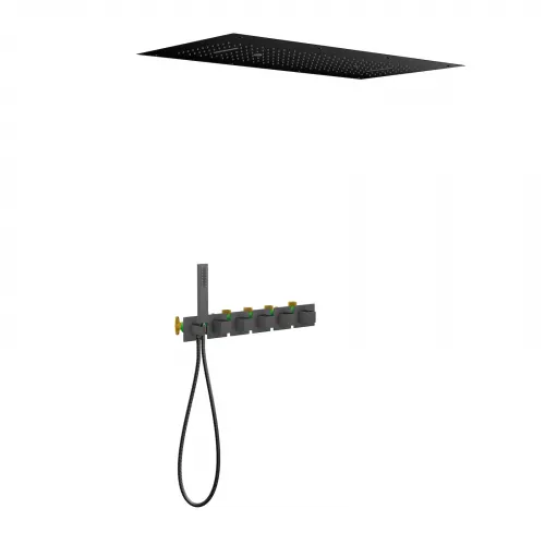 Timo. Душевая система встроенная с термостатом Petruma SX-5329/03SM Черный