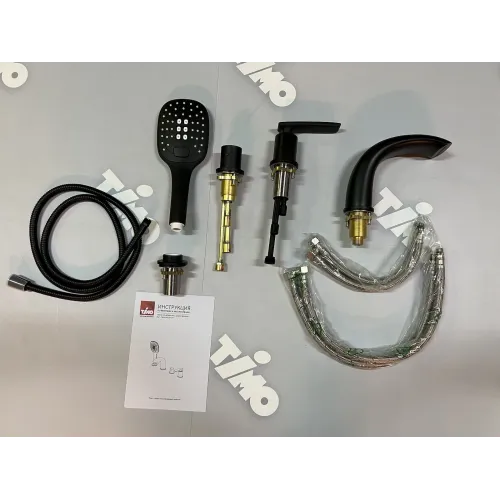 Timo. Смеситель для ванны врезной Helmi 4020/03Y Черный