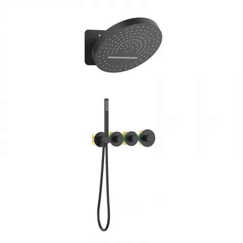 Timo. Душевая система встроенная с термостатом Saona SX-2329/03SM Черный