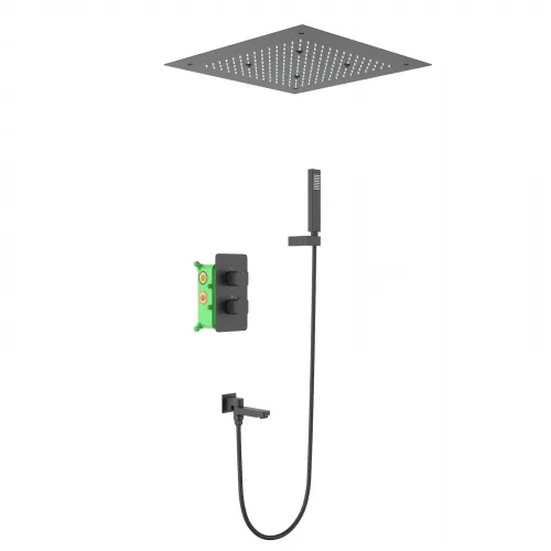 Timo. Душевая система встроенная с термостатом Petruma SX-5019/03SM Черный