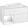 Villeroy & Boch Finion Тумба под раковину, с подсветкой, 2 выдвижных ящика, 1000 x 603 x 501 mm, Glossy White Lacquer / Glossy White Lacquer F651GFGF