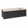 Villeroy & Boch Antao Тумба под раковину, 2 выдвижных ящика, 1200 x 360 x 500 mm, лицевая поверхность без текстурированной отделки, Black Matt Lacquer / Botticino K23053PD