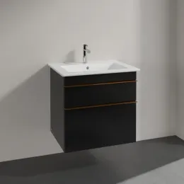 Villeroy & Boch Venticello Тумба под раковину, 2 выдвижных ящика, 603 x 590 x 502 mm, Black Matt Lacquer / Black Matt Lacquer A92405PD