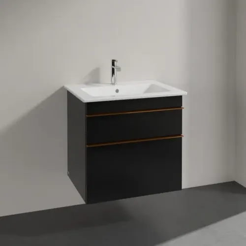 Villeroy & Boch Venticello Тумба под раковину, 2 выдвижных ящика, 603 x 590 x 502 mm, Black Matt Lacquer / Black Matt Lacquer A92405PD