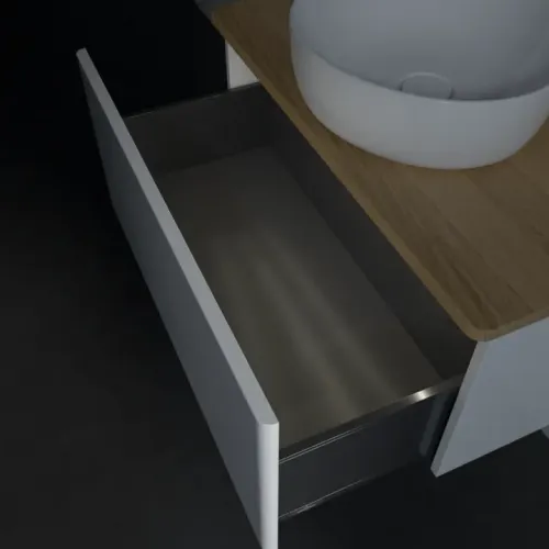 Villeroy & Boch Antao Тумба под раковину, с подсветкой, 1 выдвижной ящик, 800 x 360 x 500 mm, лицевая поверхность без текстурированной отделки, Glossy White Lacquer / Honey Oak L30051GF