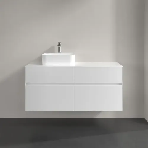 Villeroy & Boch Collaro Тумба под раковину, с подсветкой, 4 выдвижных ящика, 1200 x 548 x 500 mm, Glossy White / Glossy White C098B0DH