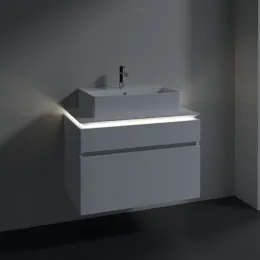 Villeroy & Boch Legato Тумба под раковину, с подсветкой, 2 выдвижных ящика, 800 x 550 x 500 mm, Glossy White / Glossy White B602L0DH
