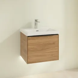 Villeroy & Boch Subway 3.0 Тумба под раковину, с подсветкой, 1 выдвижной ящик, 523 x 429 x 448 mm, Oak Kansas C579L1RH