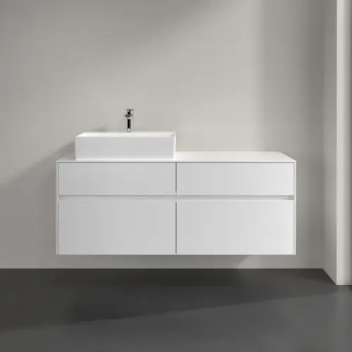 Villeroy & Boch Collaro Тумба под раковину, 4 выдвижных ящика, 1400 x 548 x 500 mm, Glossy White / Glossy White C13200DH