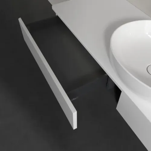 Villeroy & Boch Antao Тумба под раковину, с подсветкой, 2 выдвижных ящика, 1600 x 190 x 500 mm, лицевая поверхность без текстурированной отделки, Glossy White Lacquer / Glossy White Lacquer L14010GF