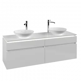 Villeroy & Boch Legato Тумба под раковину, с подсветкой, 4 выдвижных ящика, 1600 x 550 x 500 mm, Glossy White / Glossy White B600L0DH
