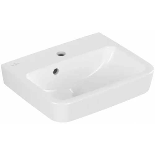 Villeroy & Boch O.novo Раковина компактная, 450 x 370 x 160 mm, Альпийский белый AntiBac CeramicPlus, с переливом, задняя сторона и нижняя сторона шлифованные 43444GT2