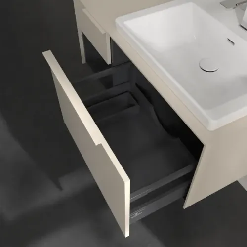 Villeroy & Boch Subway 3.0 Тумба под раковину, с подсветкой, 2 выдвижных ящика, 1001 x 423 x 516 mm, Cashmere Grey / Cashmere Grey C571L2VN