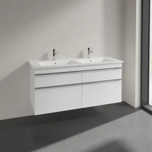 Villeroy & Boch Venticello Тумба под раковину, 4 выдвижных ящика, 1253 x 590 x 502 mm, Glossy White / Glossy White A93001DH