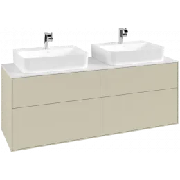 Villeroy & Boch Finion Тумба под раковину, с подсветкой, 4 выдвижных ящика, 1600 x 603 x 501 mm, Silk Grey Matt Lacquer G18100HJ