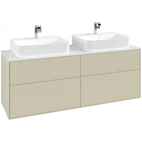 Villeroy & Boch Finion Тумба под раковину, с подсветкой, 4 выдвижных ящика, 1600 x 603 x 501 mm, Silk Grey Matt Lacquer G18100HJ