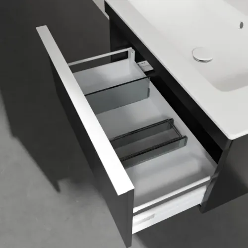 Villeroy & Boch Venticello Тумба под раковину, 1 выдвижной ящик, 753 x 420 x 502 mm, Black Matt Lacquer / Black Matt Lacquer A93402PD