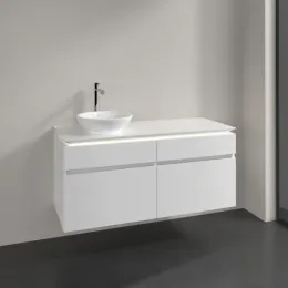 Villeroy & Boch Legato Тумба под раковину, с подсветкой, 4 выдвижных ящика, 1200 x 550 x 500 mm, Glossy White / Glossy White B580L0DH