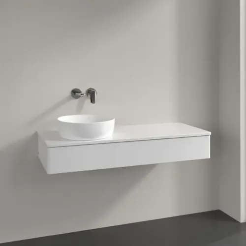 Villeroy & Boch Antao Тумба под раковину, с подсветкой, 1 выдвижной ящик, 1200 x 190 x 500 mm, лицевая поверхность без текстурированной отделки, Glossy White Lacquer / Glossy White Lacquer L11010GF