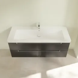 Villeroy & Boch Subway 2.0 Тумба под раковину, 4 выдвижных ящика, 1287 x 520 x 449 mm, Black Matt Lacquer A69810PD