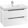Villeroy & Boch Subway 2.0 Тумба под раковину, 2 выдвижных ящика, 787 x 520 x 449 mm, Glossy White A69610DH
