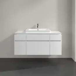 Villeroy & Boch Legato Тумба под раковину, 5 выдвижных ящиков, 1200 x 550 x 500 mm, Glossy White / Glossy White B68300DH