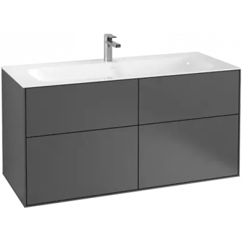 Villeroy & Boch Finion Тумба под раковину, с подсветкой, 4 выдвижных ящика, 1196 x 591 x 498 mm, Silk Grey Matt Lacquer G05000HJ