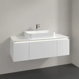 Villeroy & Boch Legato Тумба под раковину, с подсветкой, 3 выдвижных ящика, 1200 x 380 x 500 mm, Glossy White / Glossy White B757L0DH