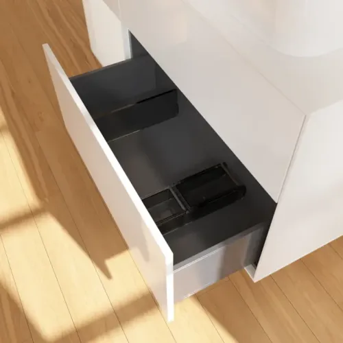Villeroy & Boch Finion Тумба под раковину, с подсветкой, 3 выдвижных ящика, 1200 x 603 x 501 mm, Glossy White Lacquer / Glossy White Lacquer G681GFGF